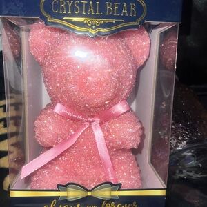 Crystal Bear Pink Sparkle Figurine